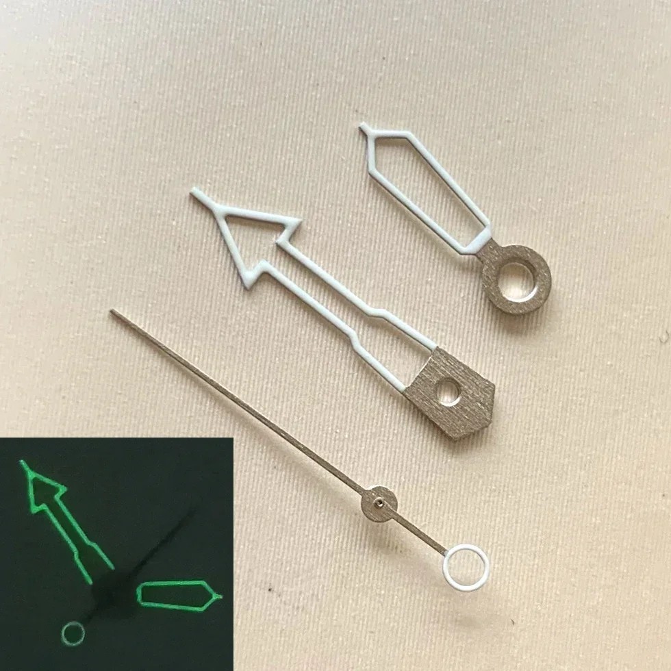 Green Luminous Watch Hands Skeleton White For NH35 NH36 Hand Replacement