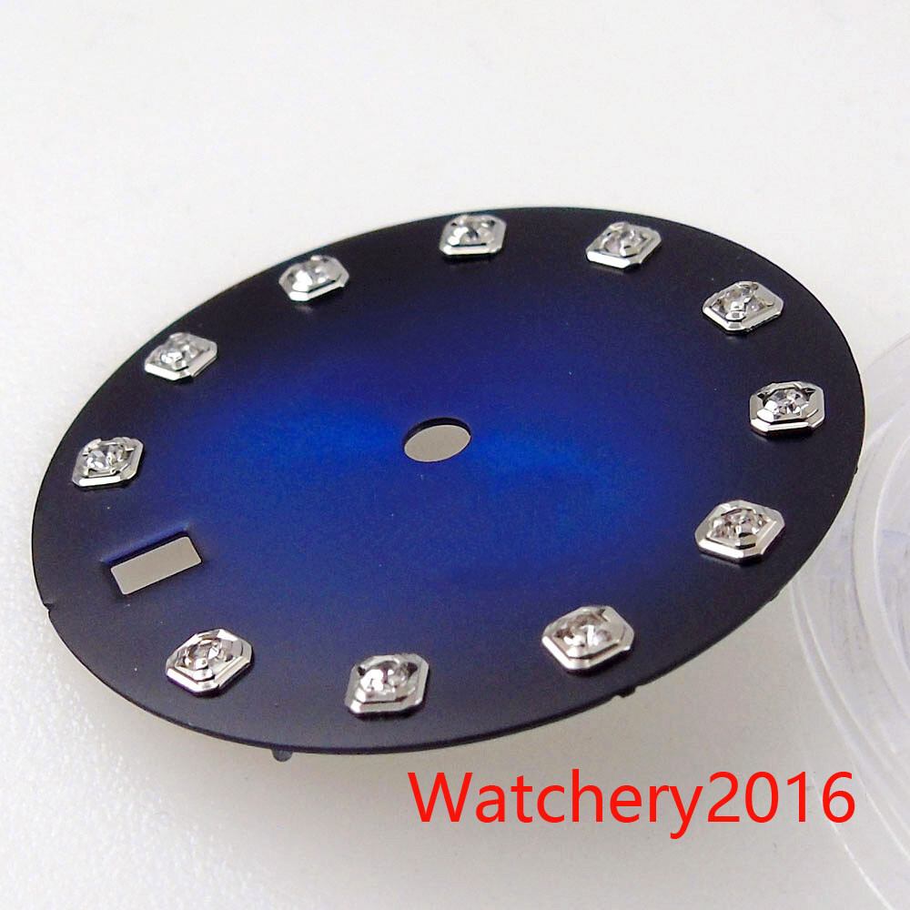 Bliger 29MM Blue Green Red Watch Dial Diamond Index Fit NH35 Automatic Men Watch