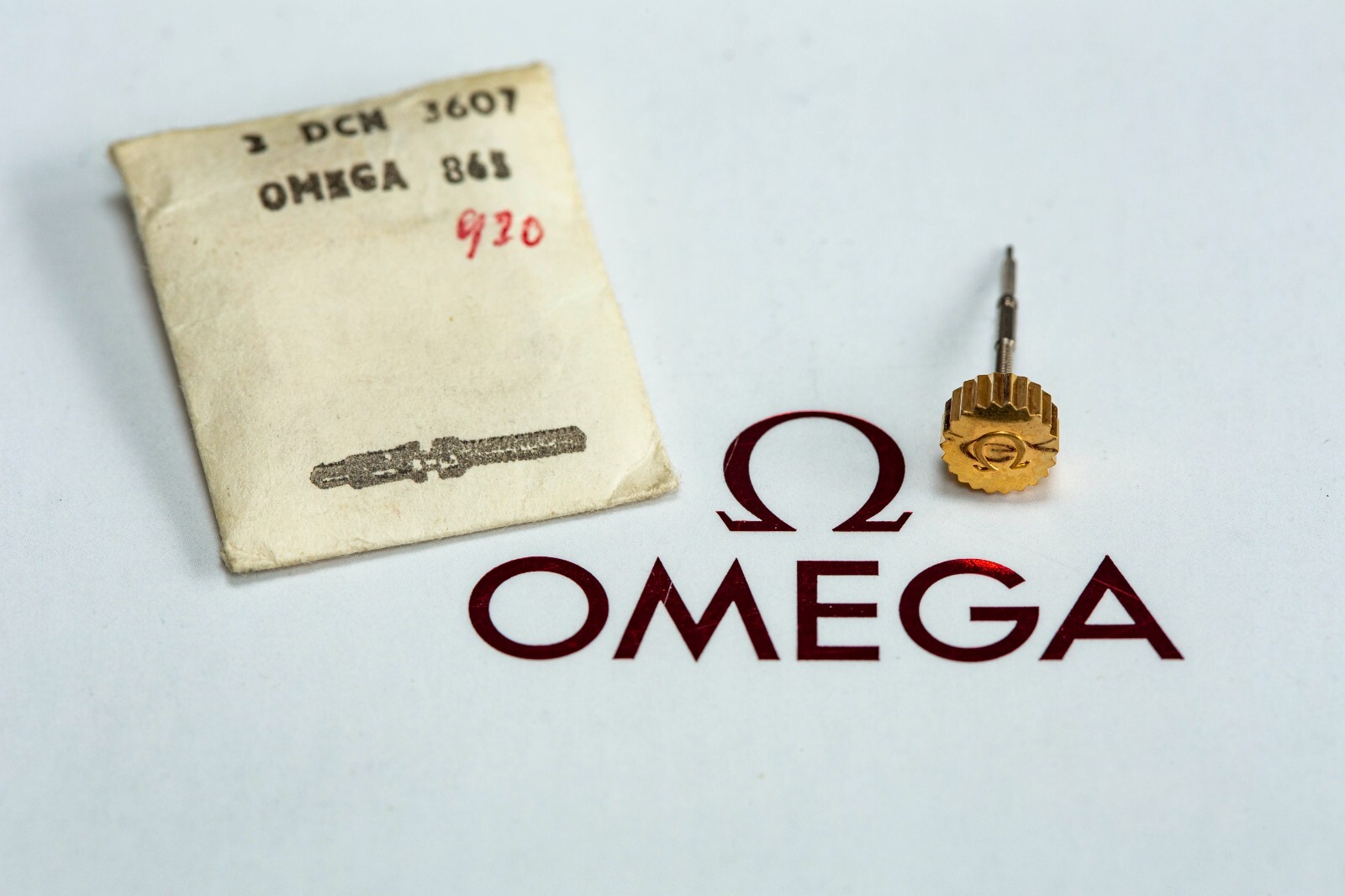 Original Omega Gold Plated Crown + Stem Cal. 861 – NOS