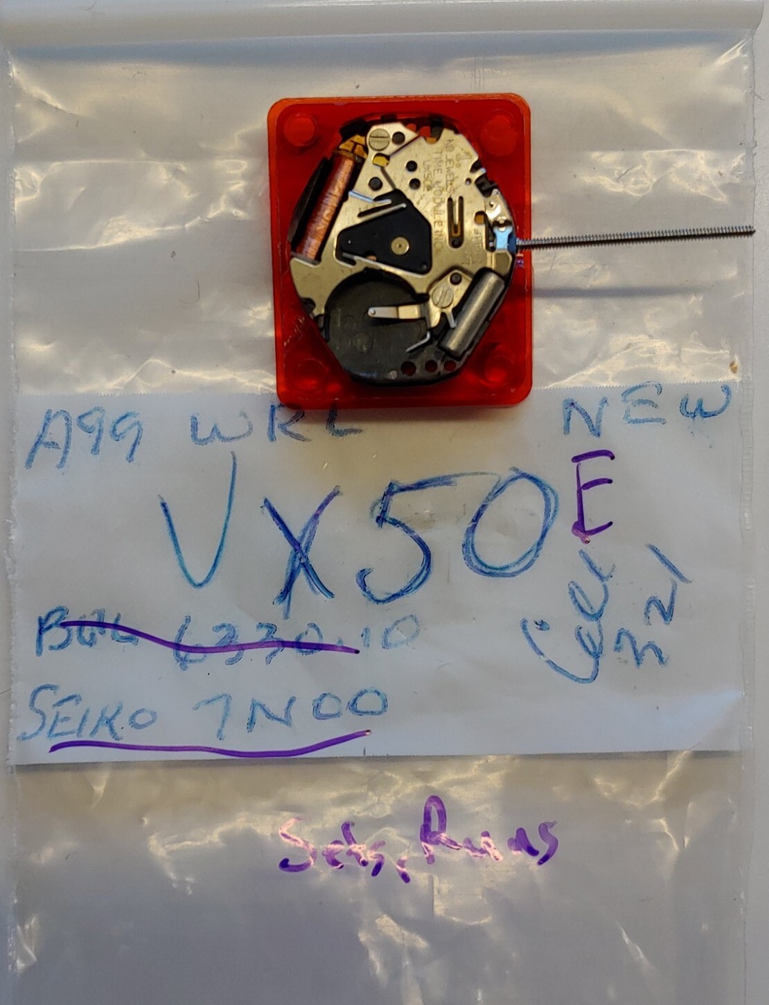 Time Modul Inc. VX50E-2 Hand Quartz Watch Movement. NOS Tested-Sets, Runs.