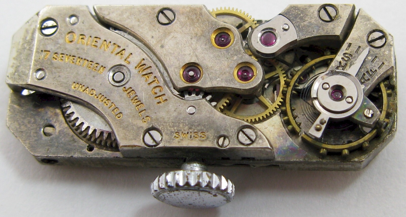 baguette Oriental watch movement 17 jewels for parts …