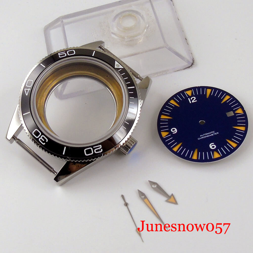 Automatic Build Watch Case Set Glass Back for MIYOTA 8215 ETA2836 Dial Needles