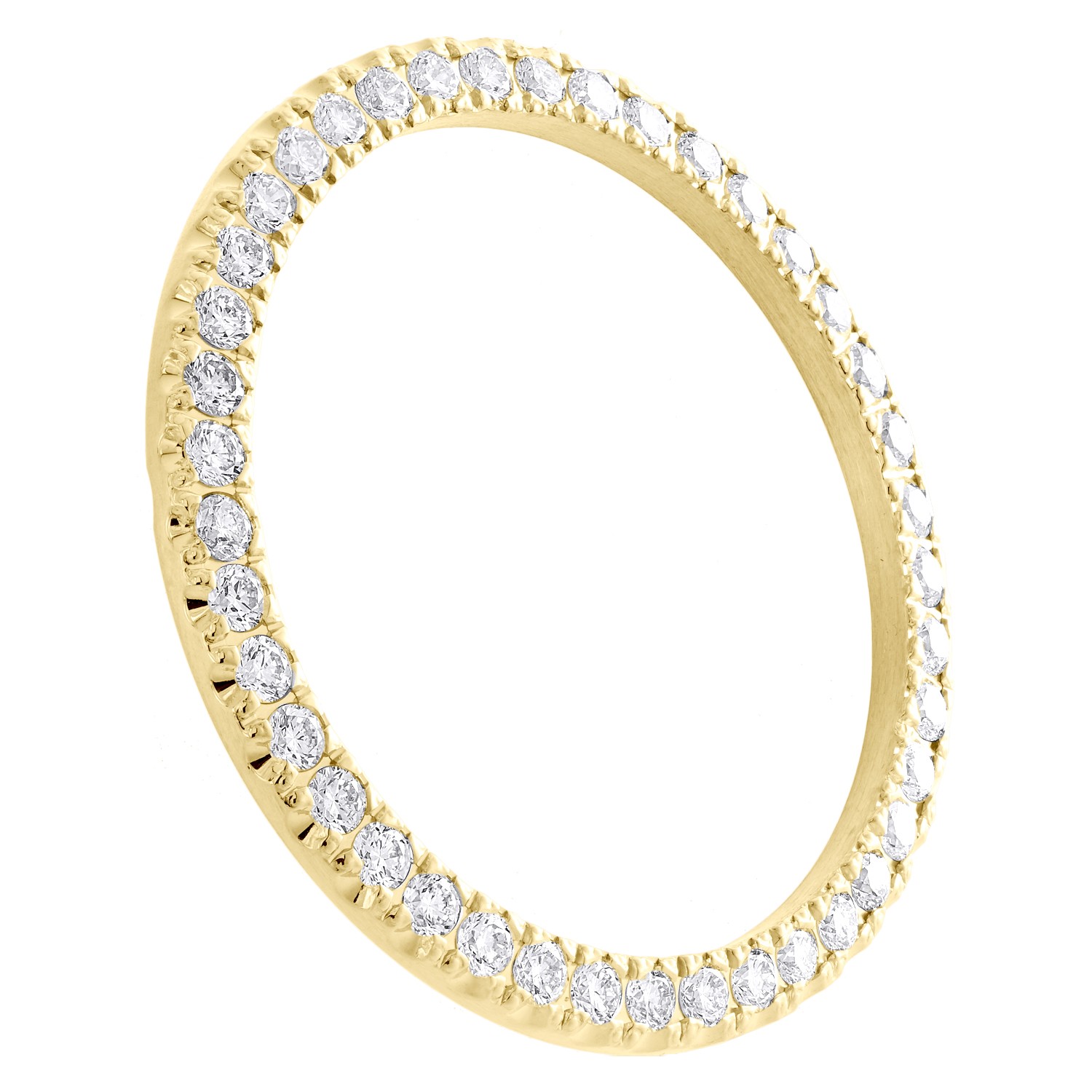 10K Yellow Gold Custom U-Cut Diamond Bezel For Rolex Day-Date 36mm Watch 2.10 CT