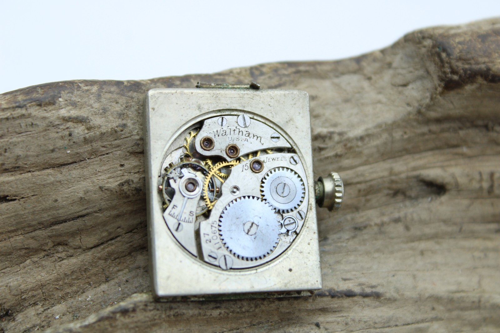 Vintage Waltham 465 Military Wristwatch Movement Military Parts / Repair (F3K)