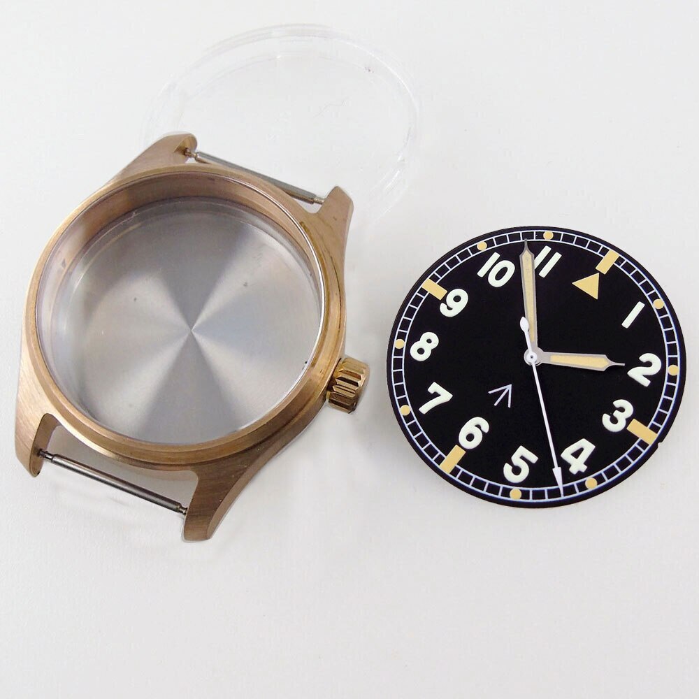 39mm Diver Watch Case CUSN8 Bronze Sapphire Crystal Fit NH35 NH36 ETA2824 PT5000