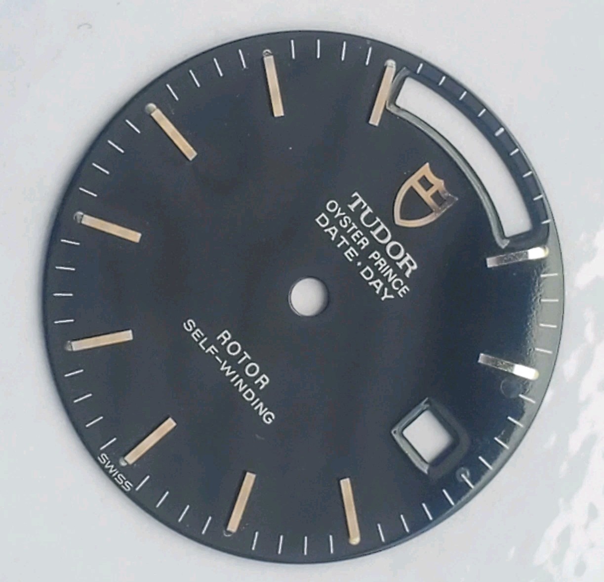 1970s Tudor Day-Date Black Gilt Dial Part for Ref. 7017/7019/7020 Full Men Size
