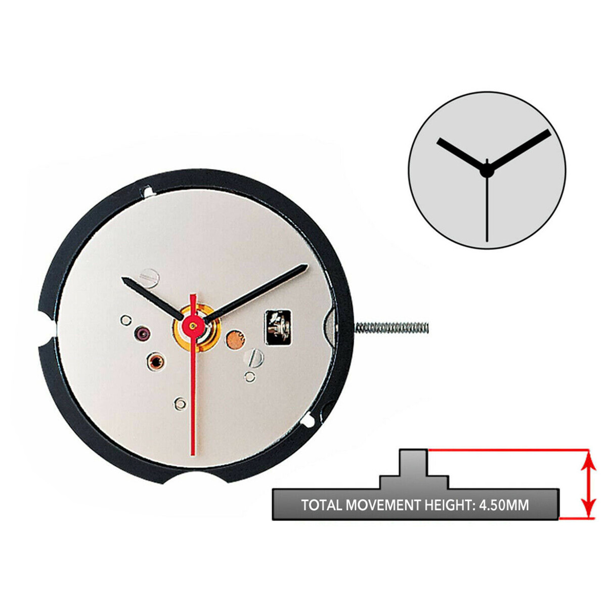 3mm Thickness 3-Hand Quartz Watch Movement Without Calendar For Ronda 583