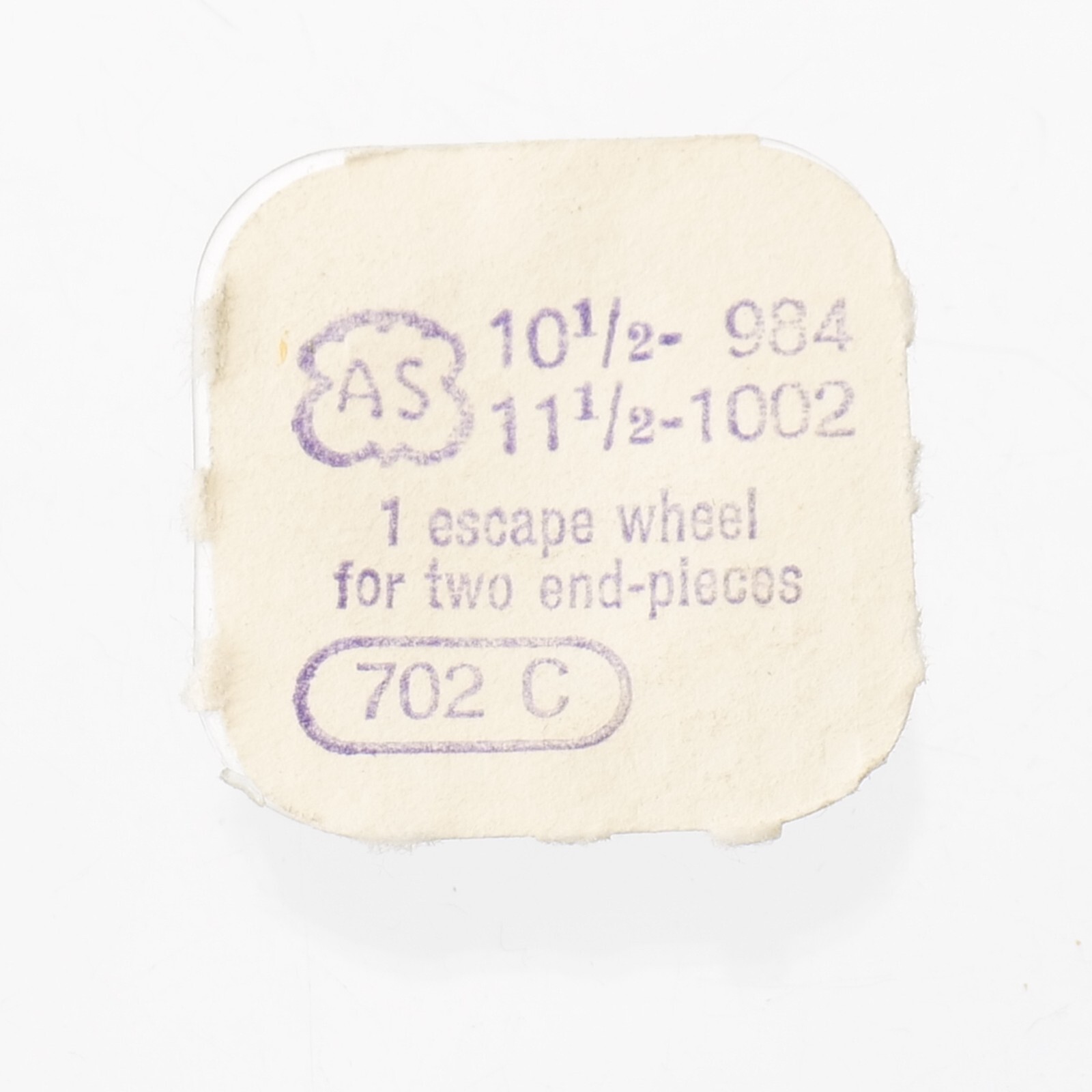 AS 984, 1002, 1154 Escape Wheel Watch Part 702/211 New Old Stock Watchmakers