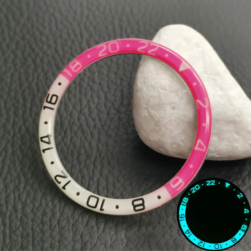 Watch Bezel Insert Blue Luminous Resin 38mmx31.5mm For SKX007 SKX009 NH35 NH36