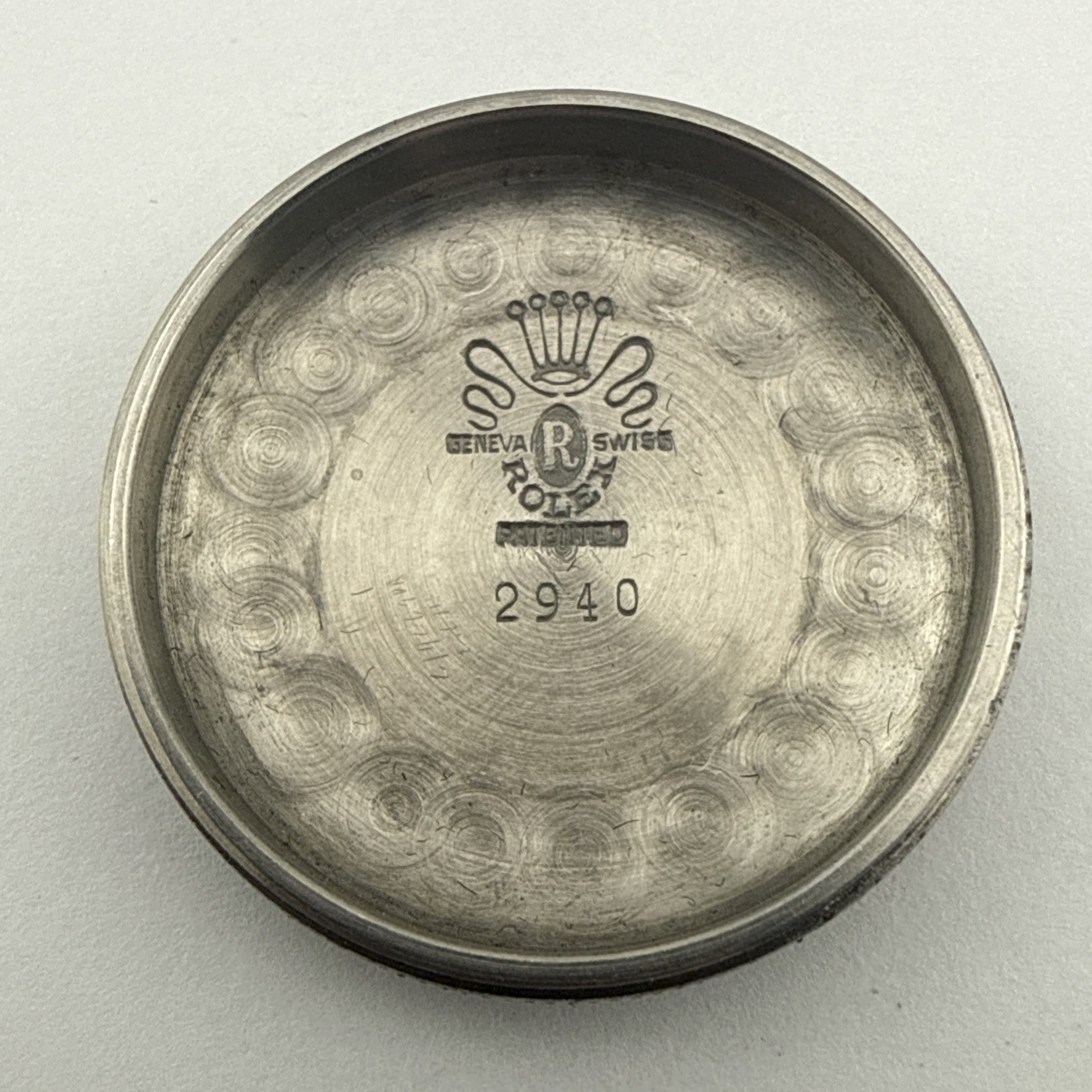 ROLEX STEEL OYSTER PERPETUAL 2940 BUBBLE BACK CASE BACK – BACK ONLY