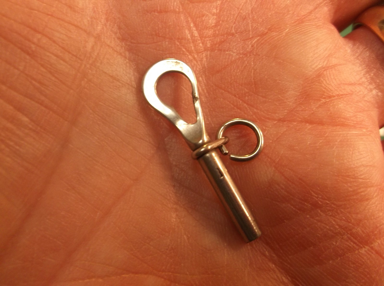 #2 of 2, VERY NICE ANTIQUE VICTORIAN ERA POCKET WATCH KEY, NICKEL PLATED STEEL