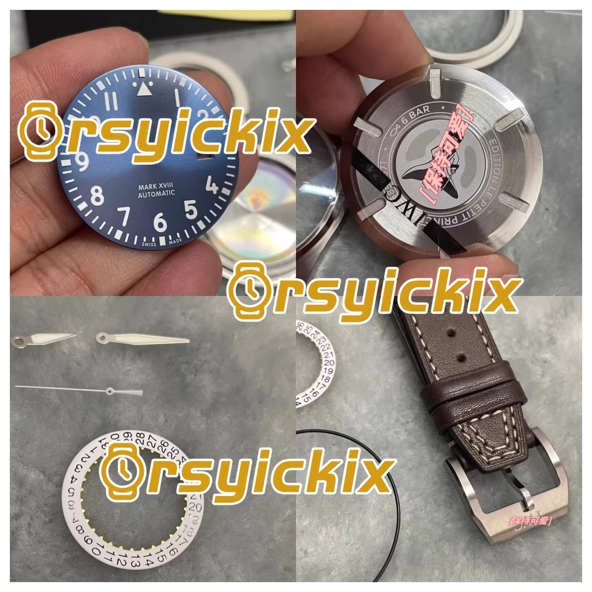 40mm Stainless Steel Watch Case + Leather Strap For Mark 18 2892 2824 Movement1-