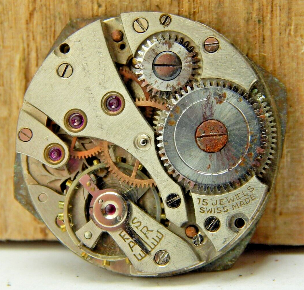 Vintage Rytime Meyer & Studeli 380 15 jewel men’s wrist watch movement with dial