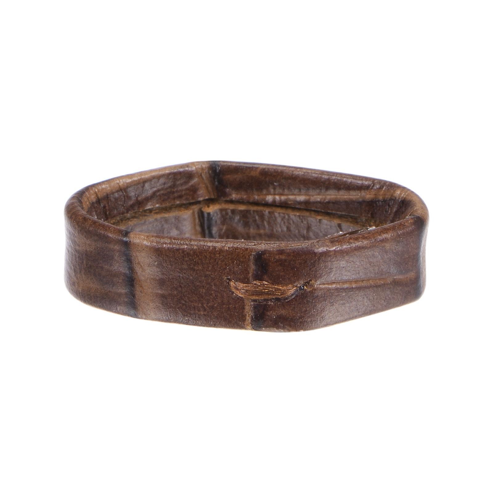 4 Pcs PU Leather Loops Retaining Ring for 19mm Width Watch Band, Dark Brown