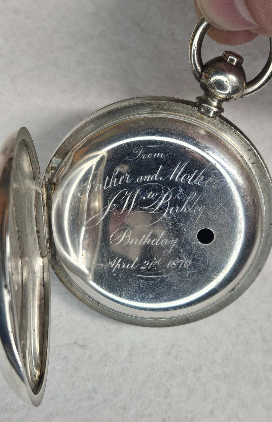 18s RC Green Pottsville PA Coin Silver Eagle Marked Pocket Watch Case 1870 Nice!