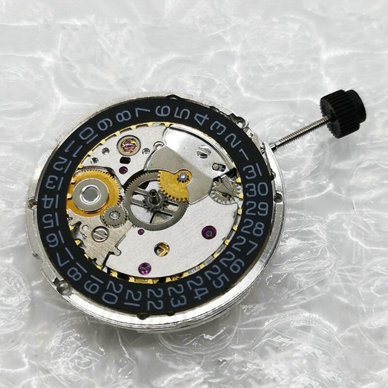 Black Date Automatic Movement Perlage Replacement For Tianjin ST2130 H3 2824-2