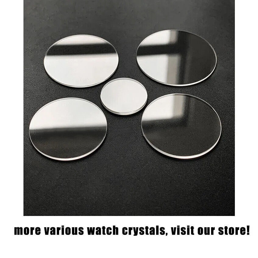 2X 1mm Watch Crystal Repair Parts Flat Round Mineral Glass 16mm-40mm Replacement