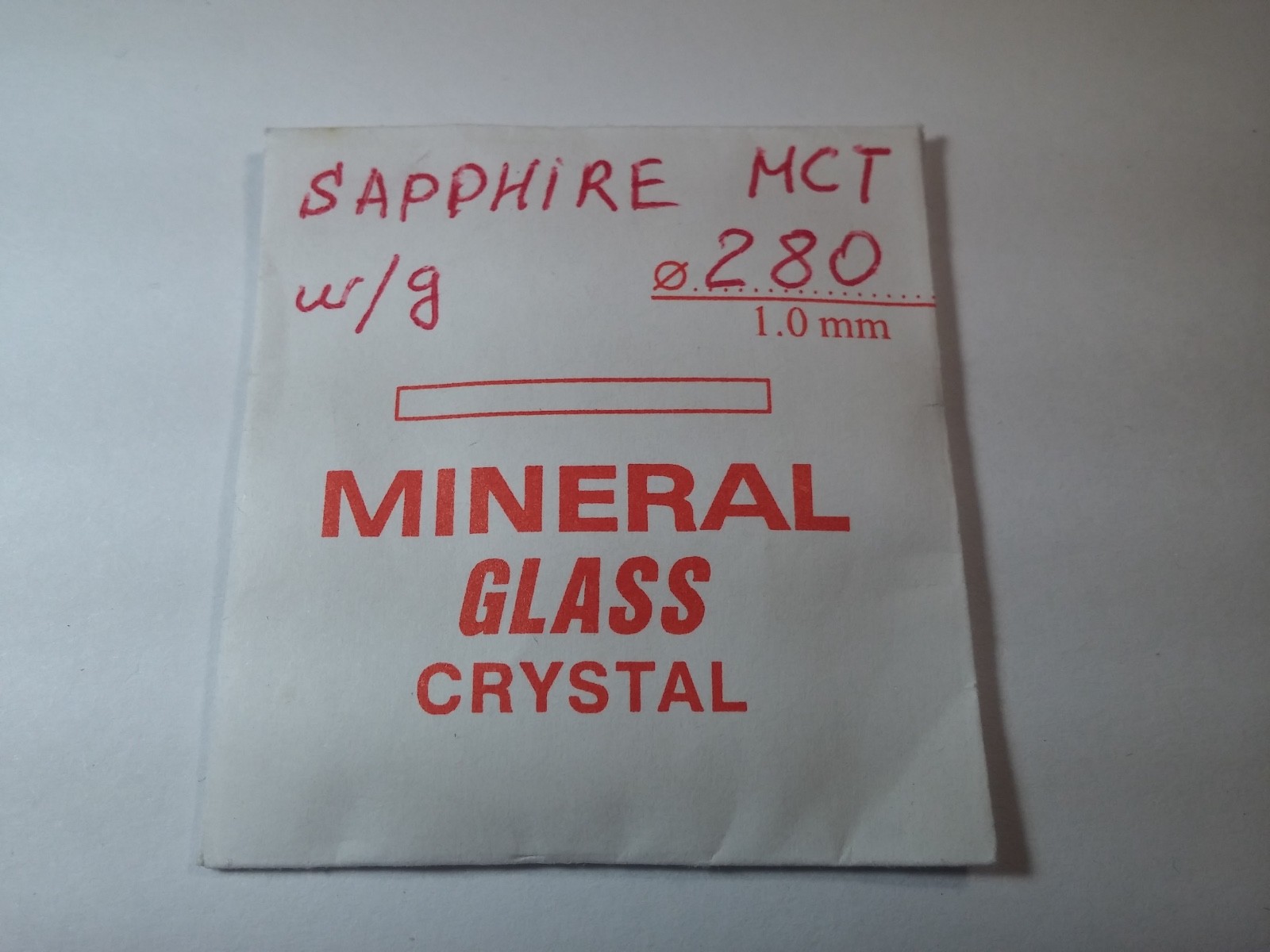 Unbranded Ω style sapphire crystal 28mm diameter w/gasket MCT 2.80/1mm