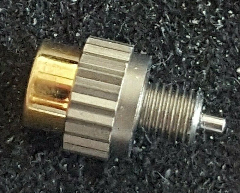 Omega Pusher Part Number 086-0075TI-BA, Titanium-18KT Yellow Gold Cap