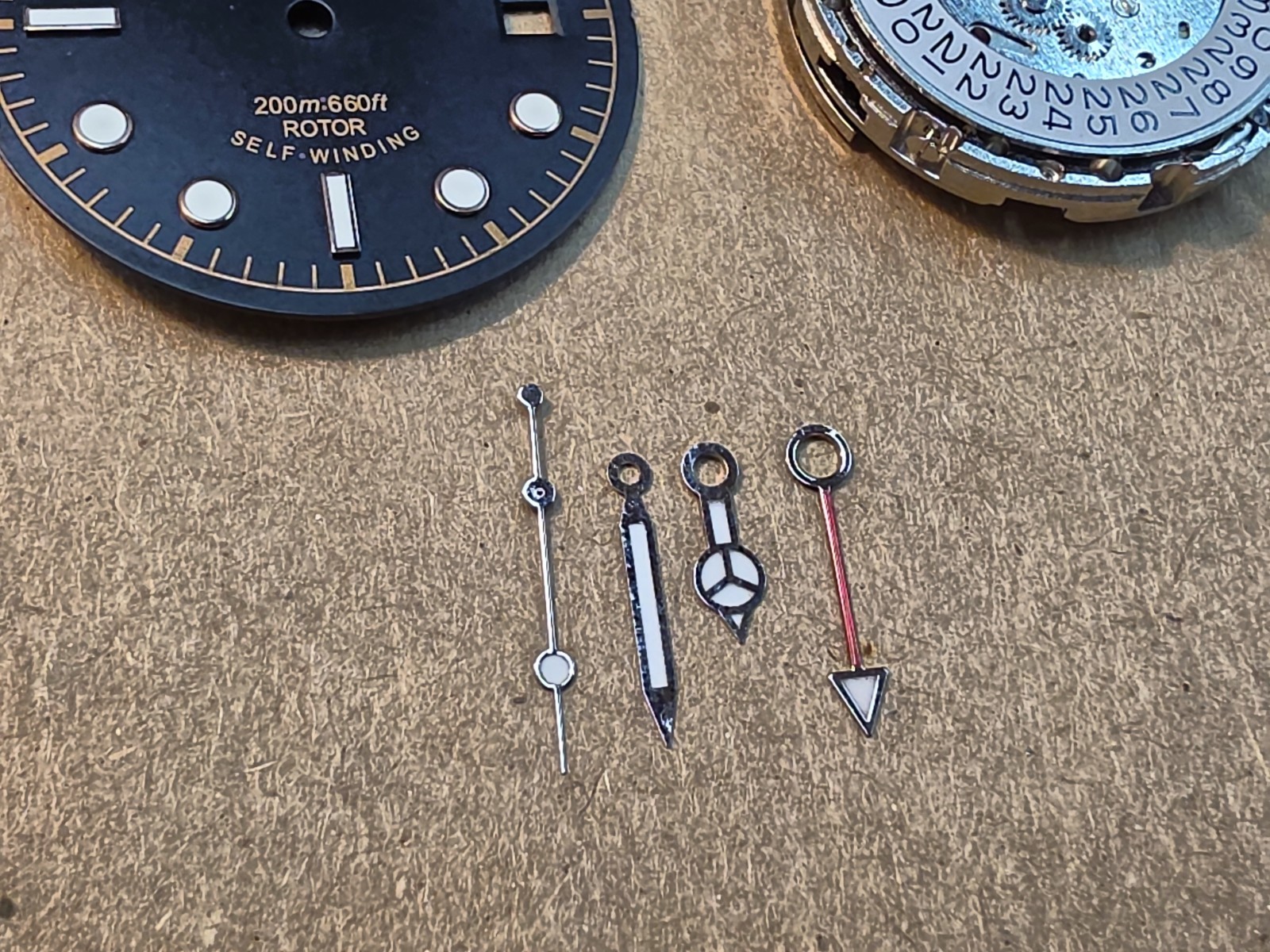 NOS Date GMT Automatic Watch Movement With 30.5mm Dial & 4 Hands