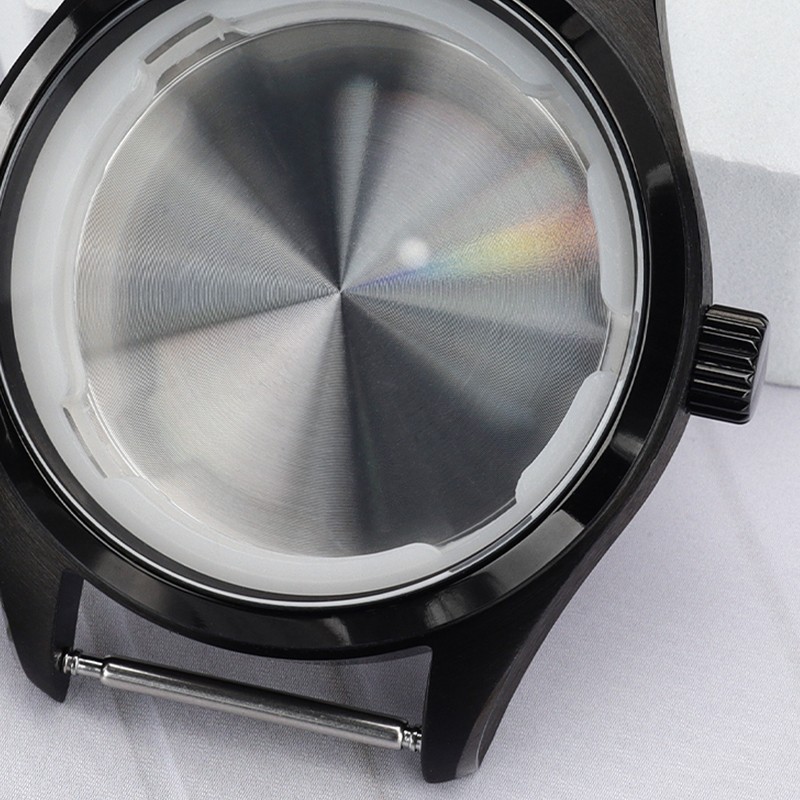 FEIYASHI PVD Steel Black Watch Cases Brushed 40mm 10ATM For Seiko NH35 Movement