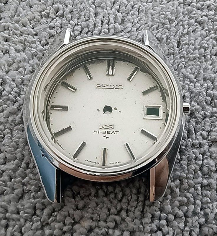 RARE GENUINE USED CASE + DIAL SEIKO KS KING SEIKO 4502-7001 AS-IS FOR PARTS