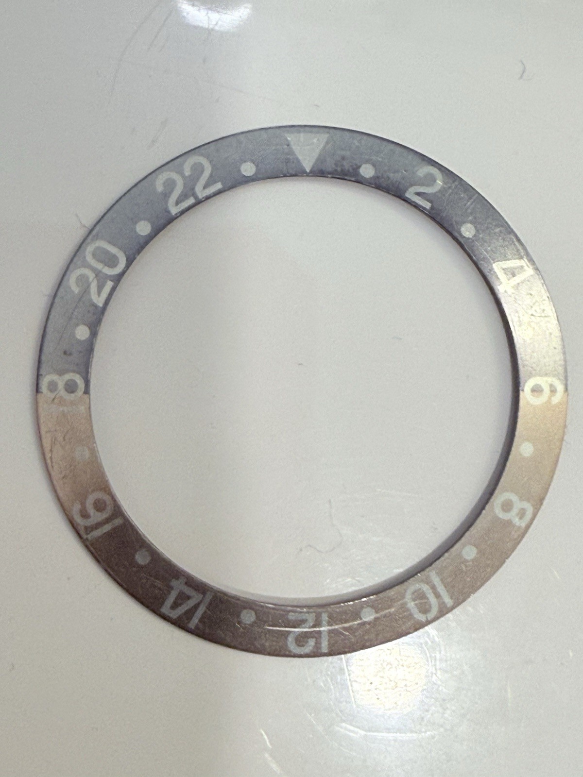 Genuine Vintage Rolex GMT 1675 Faded Ghost Pepsi Bezel Insert Fat Font Red Back