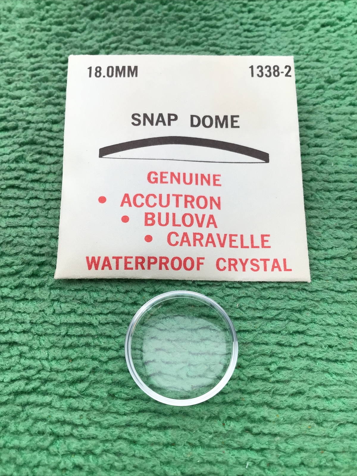 Genuine Bulova Accutron Part # 1338-2, 18 mm Watch Crystal