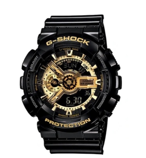 GENUIN CASIO Gloss Black Band Strap GA-110GB-1A GD-100GB-1 GAC-100BR + Pins