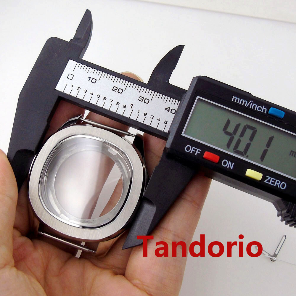 40mm Square Watch Case fit NH34 NH35A NH36 30MM Dial Glass Back Luminous