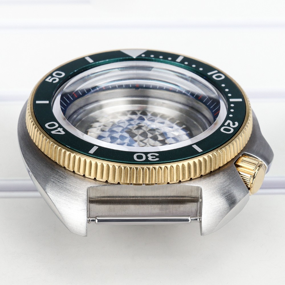 44mm Watch Case Modify Turtle 6105 Mod 20ATM 316L Steel For Seiko NH35 34 36 38
