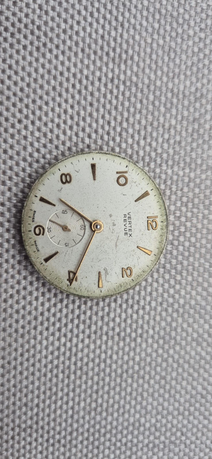 Vertex REVUE cal. 76 Mechanical Watch Movement, Dial & Hands – WORKING