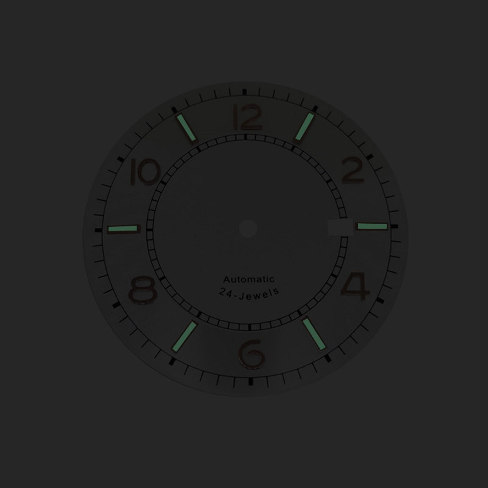 1Pc 36.5mm Watch Dial w/ Green Luminous For NH35 Movement Watch Accessories
