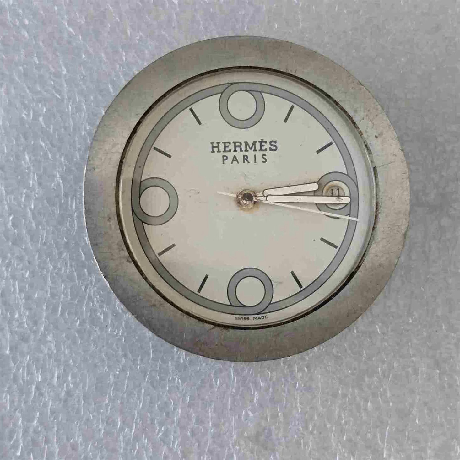 HERMES BARENIA RONDO Steel Wristwatch. Ref: BR1.710. For Parts