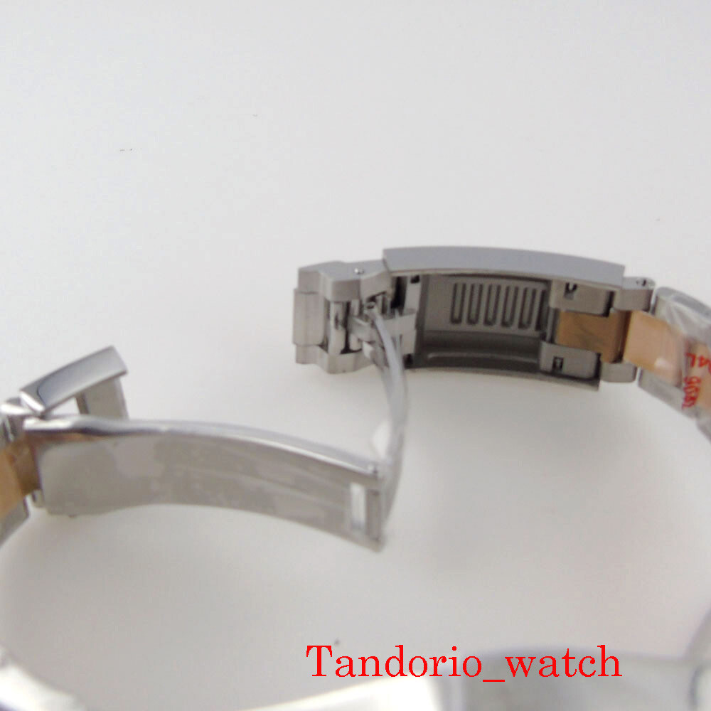 Bliger Watch Case For NH35 NH36 Two Tone Sapphire Glass Unidirectional bezel