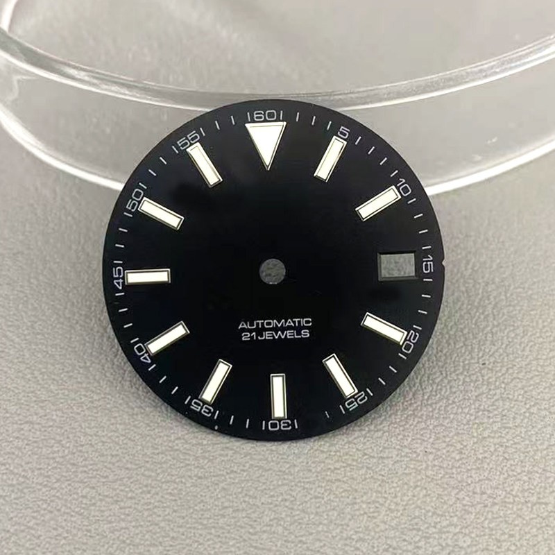28.5mm No Logo Watch Dial Green Luminous For NH35 Movement Watch Parts