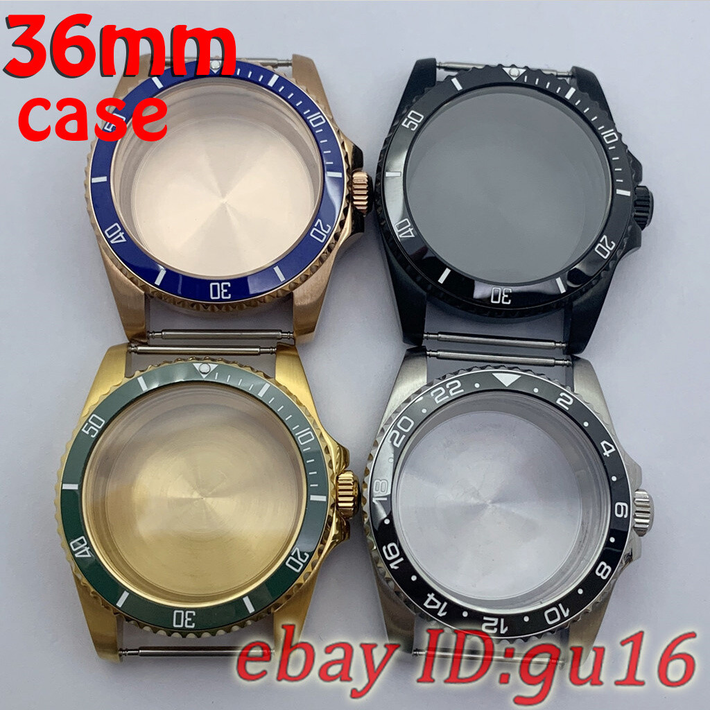 36mm Sapphire Glass watch case Fit NH34 NH35 NH36 Miyota8215 PT5000 ETA2824 2836