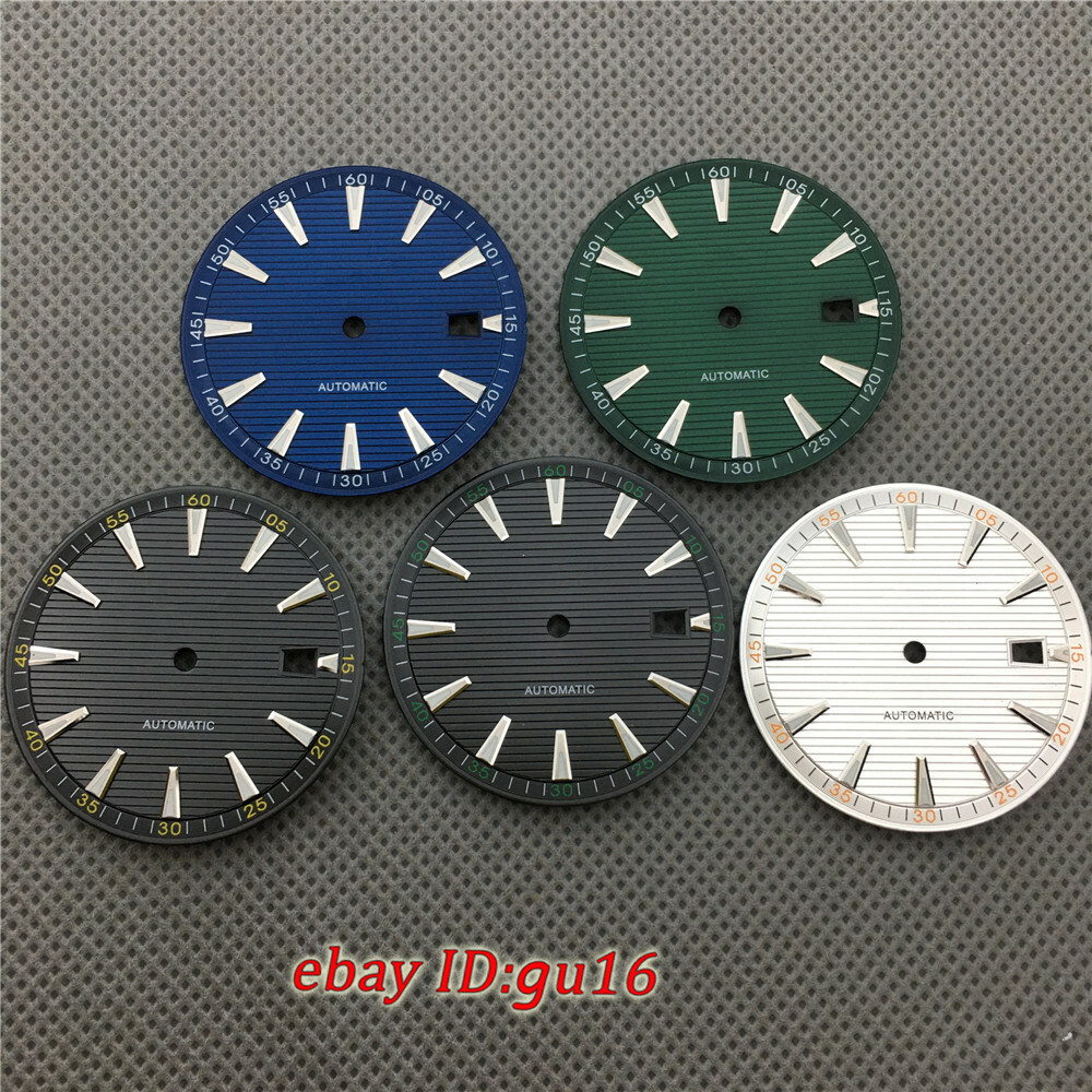 33.3mm black blue green silver watch dial luminous dial fit NH35 NH36 movement
