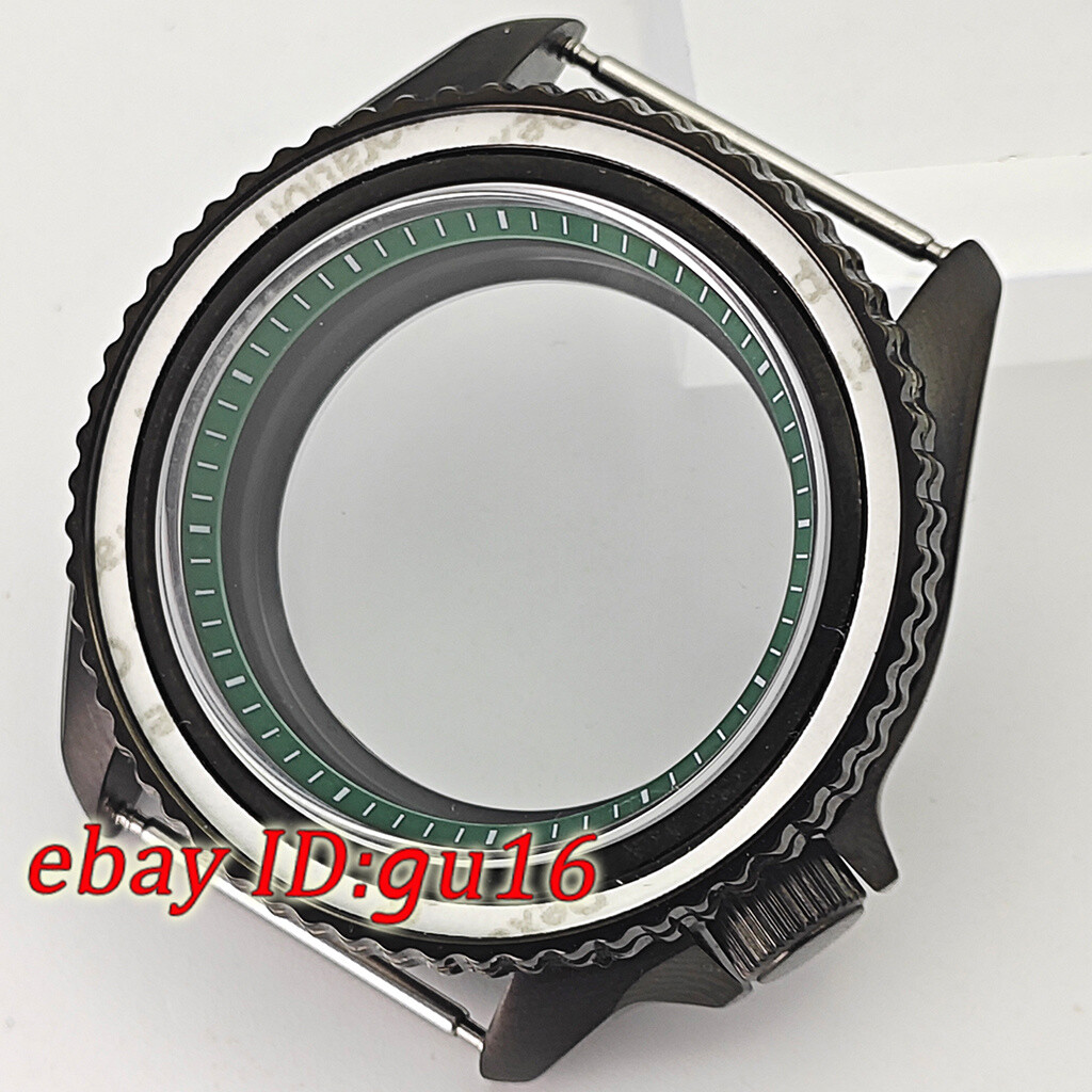 42mm black Sapphire Glass Watch Case Ceramic Bezel Stainless Steel For NH35 NH36