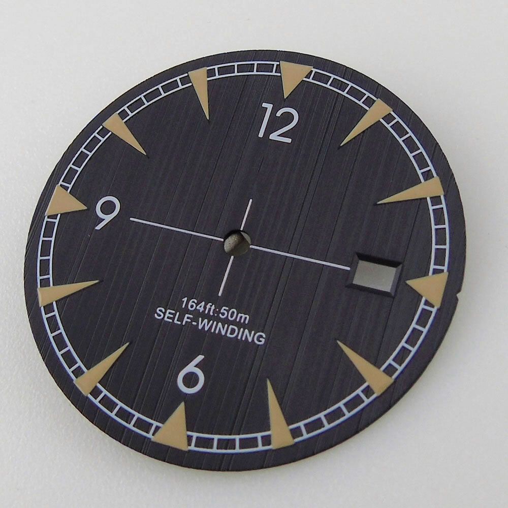 Tandorio Watch Dial + Hands Spare Parts 33.5mm Diameter Fit For NH35 NH35A Autom
