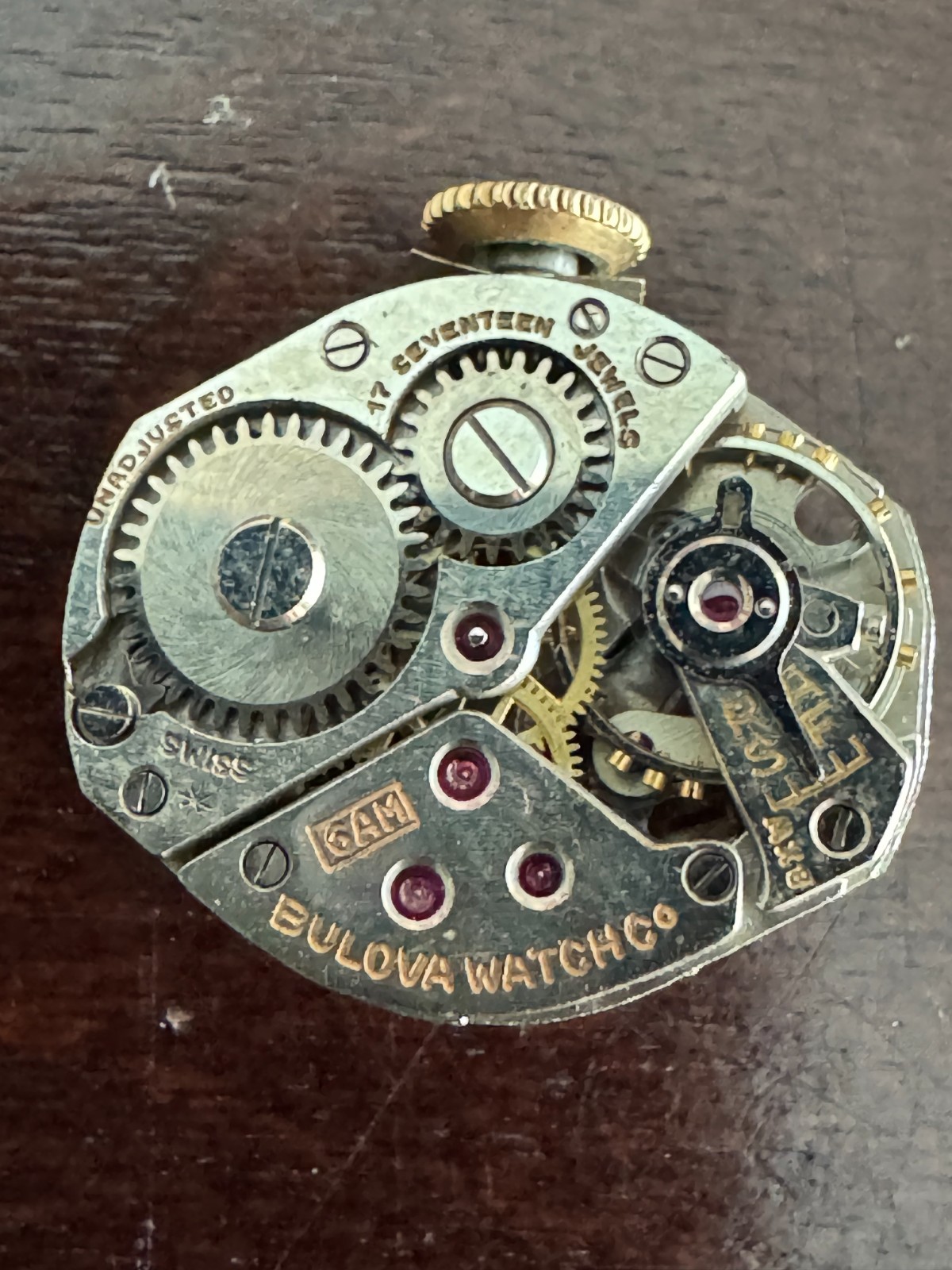 VINTAGE LADIES BULOVA WRISTWATCH MOVEMENT CAL. 6AM NOT RUNNING BAD STAFF