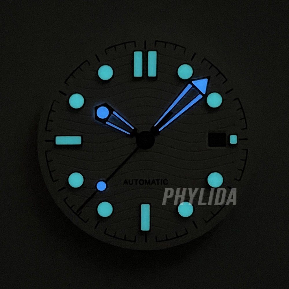 White 31mm Watch Dial and Hands Compatible with MIYOTA8215 DG2813 SM300 Master