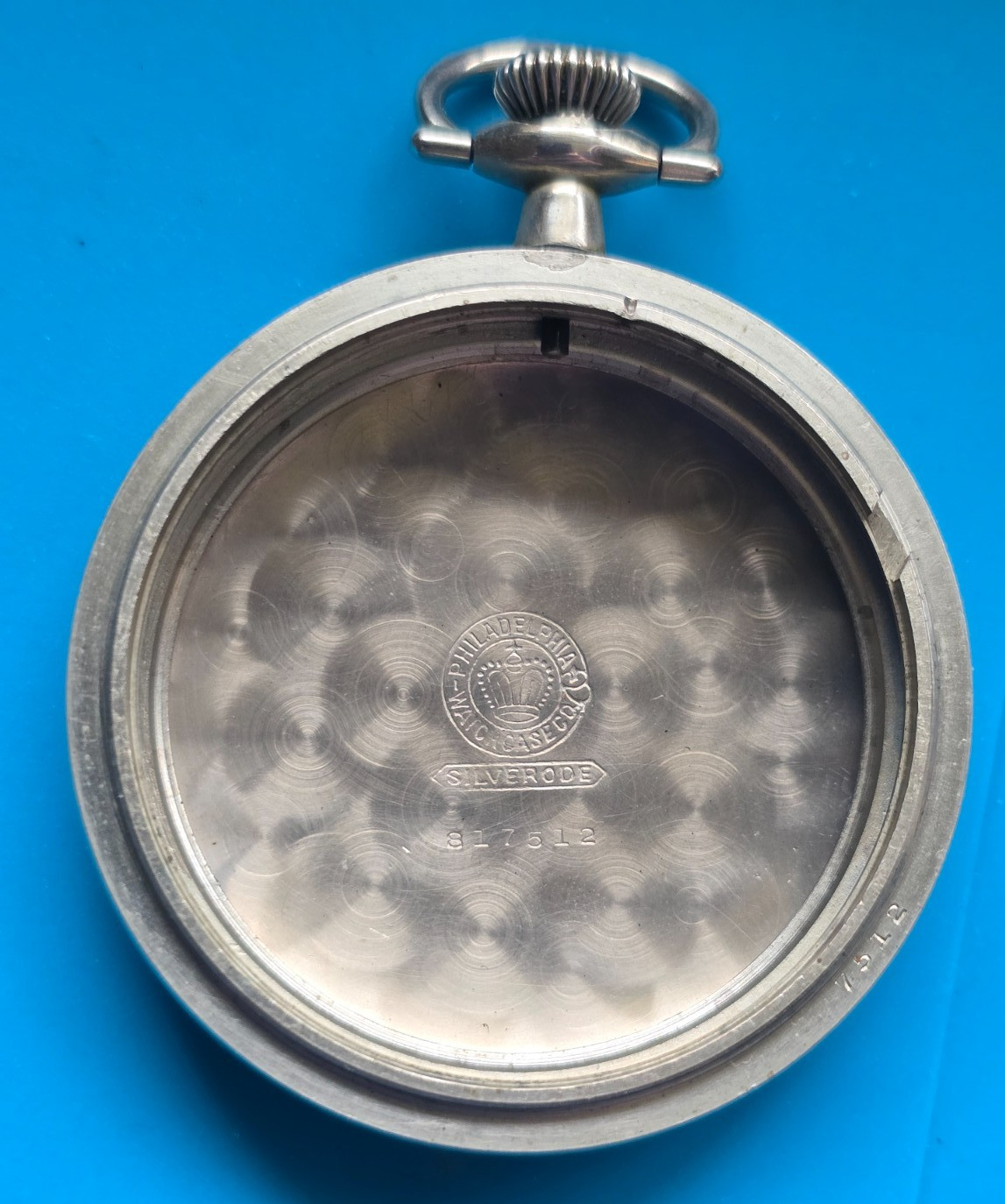 18 SIZE PHILADELPHIA LOCOMOTIVE PENDANT AND LEVER SET POCKET WATCH CASE