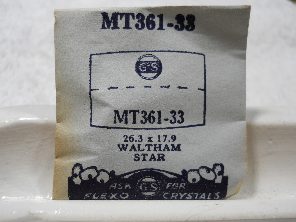 GS MT361-33 PMT361-33 Watch Crystal Ft Star Waltham – 26.3 x 17.9 mm Replacement