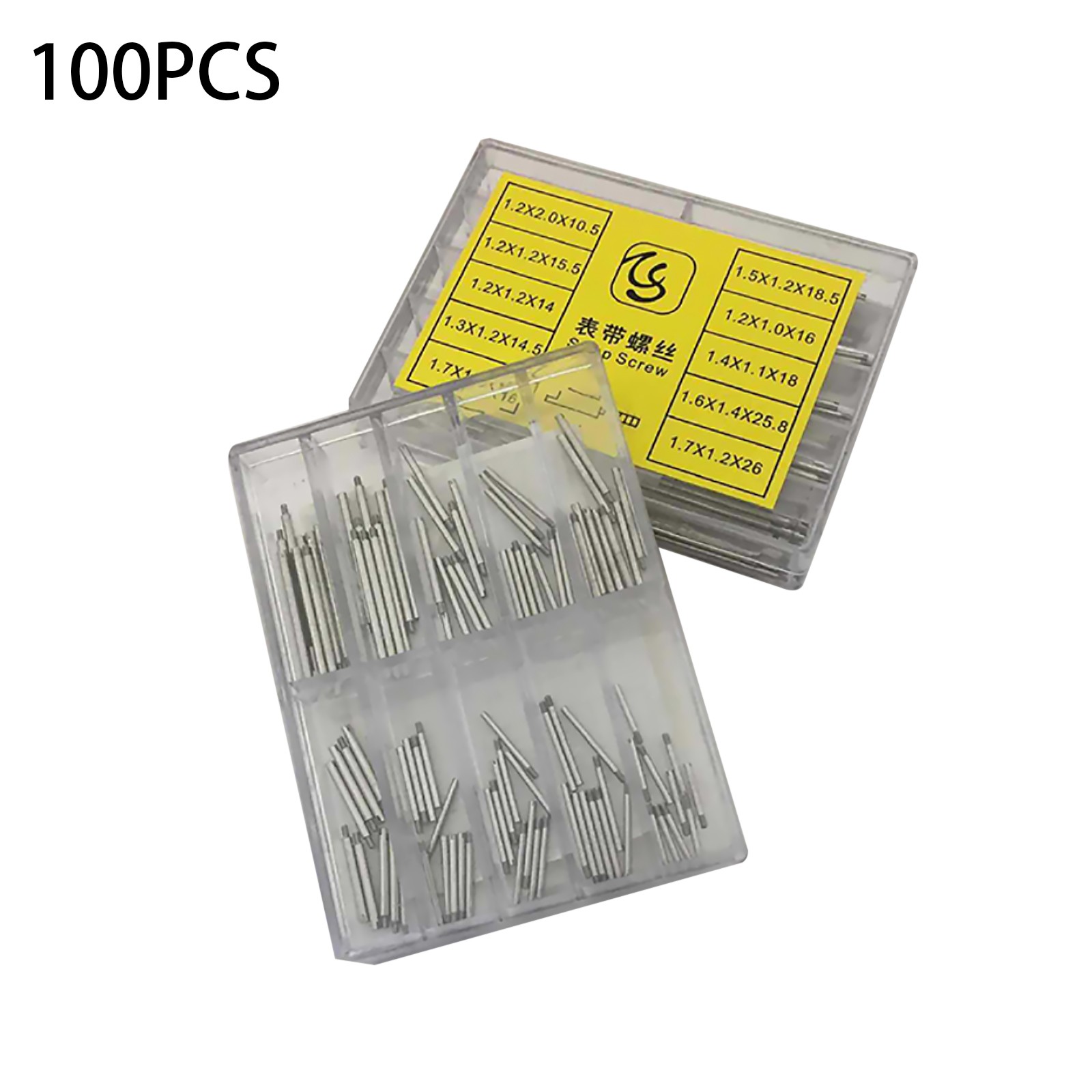 50/100Pack 1.2mm-1.7mm 10-Size Watch Band Strap Screws Assortment Repair Parts a