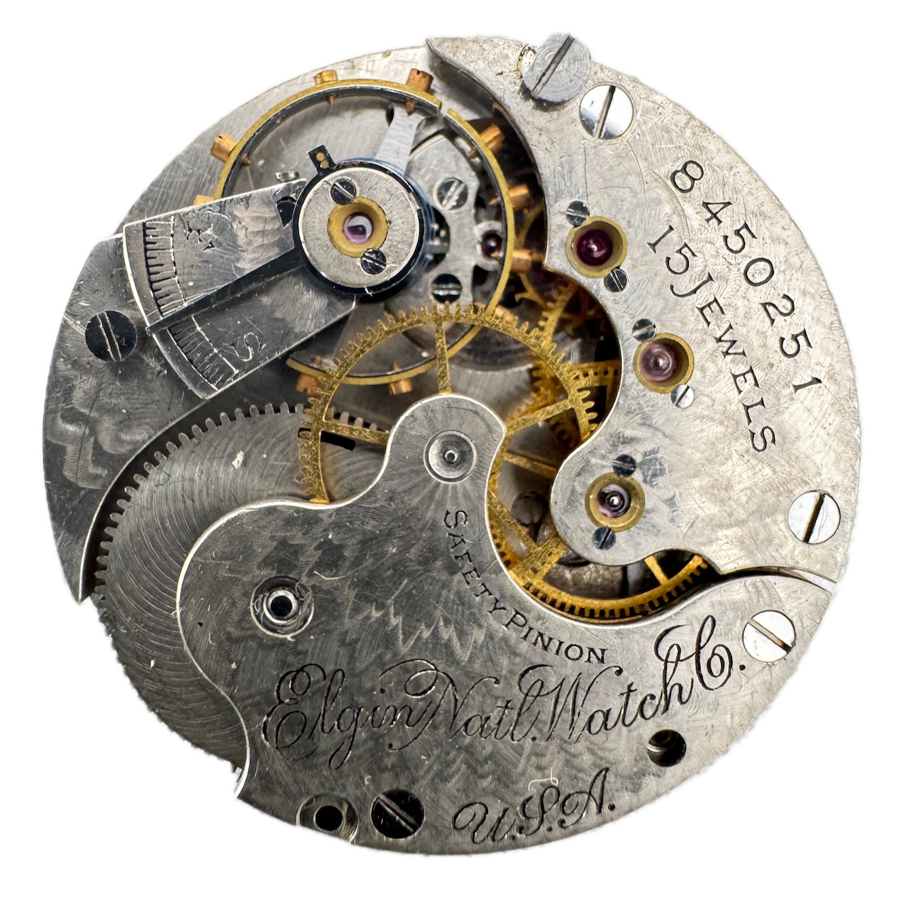 Antique 0s 1900 Elgin 15 Jewel Mechanical Hunter Pocket Watch Movement 223 USA