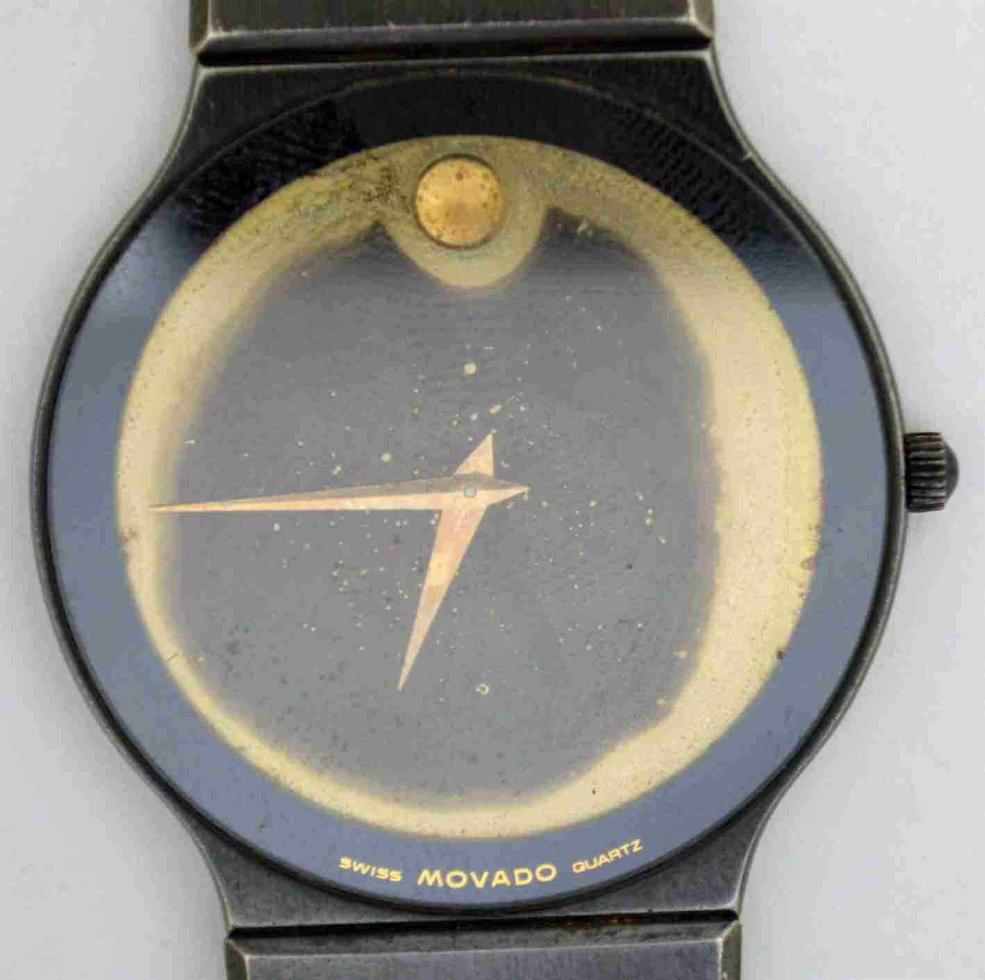 VTG MOVADO Museum Black Wristwatch. Ref: 84-40-881-A. For Repairs