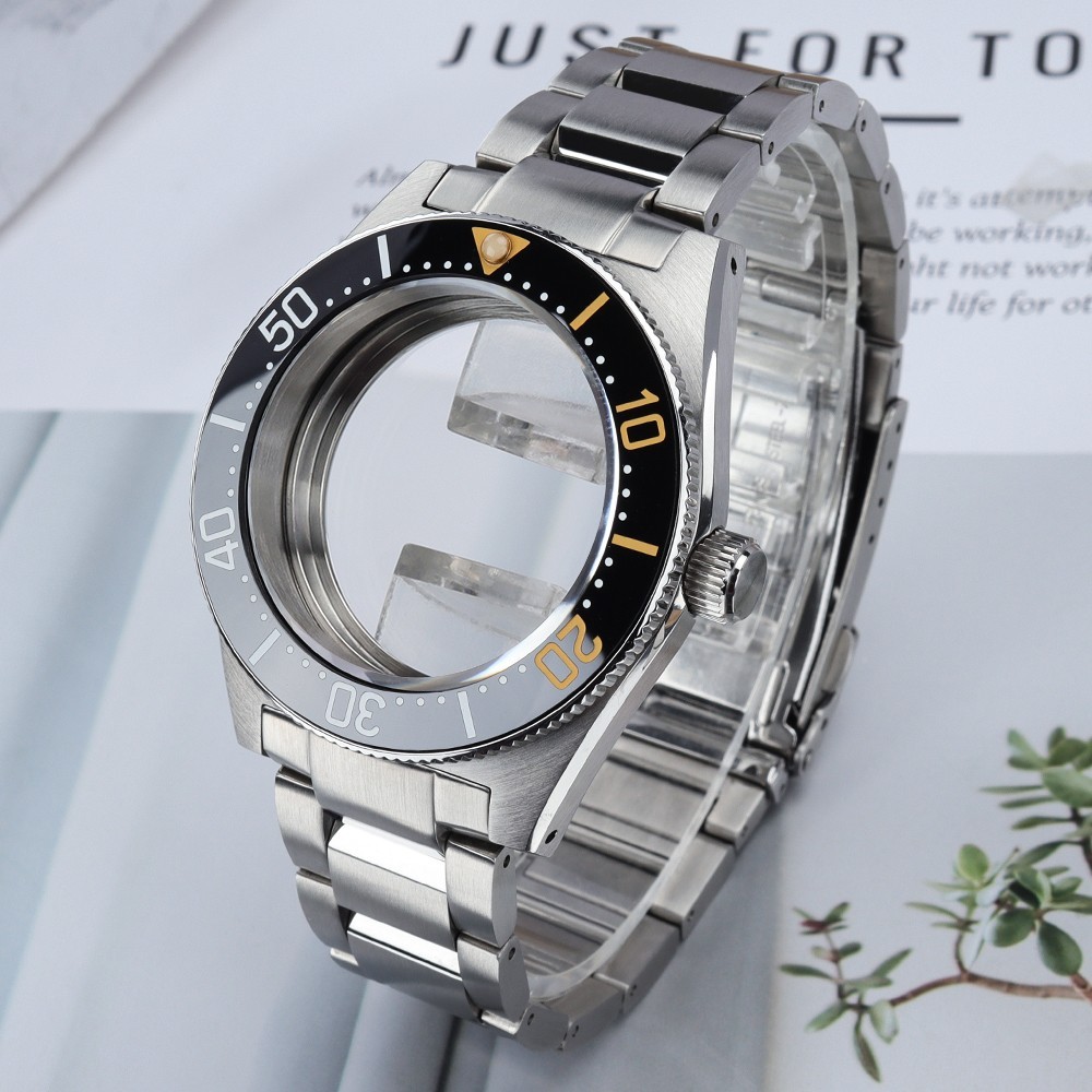 40.5mm Classic Watch Cases+STEEL BAND Ceramic Prospex Style For Seiko NH35 NH36
