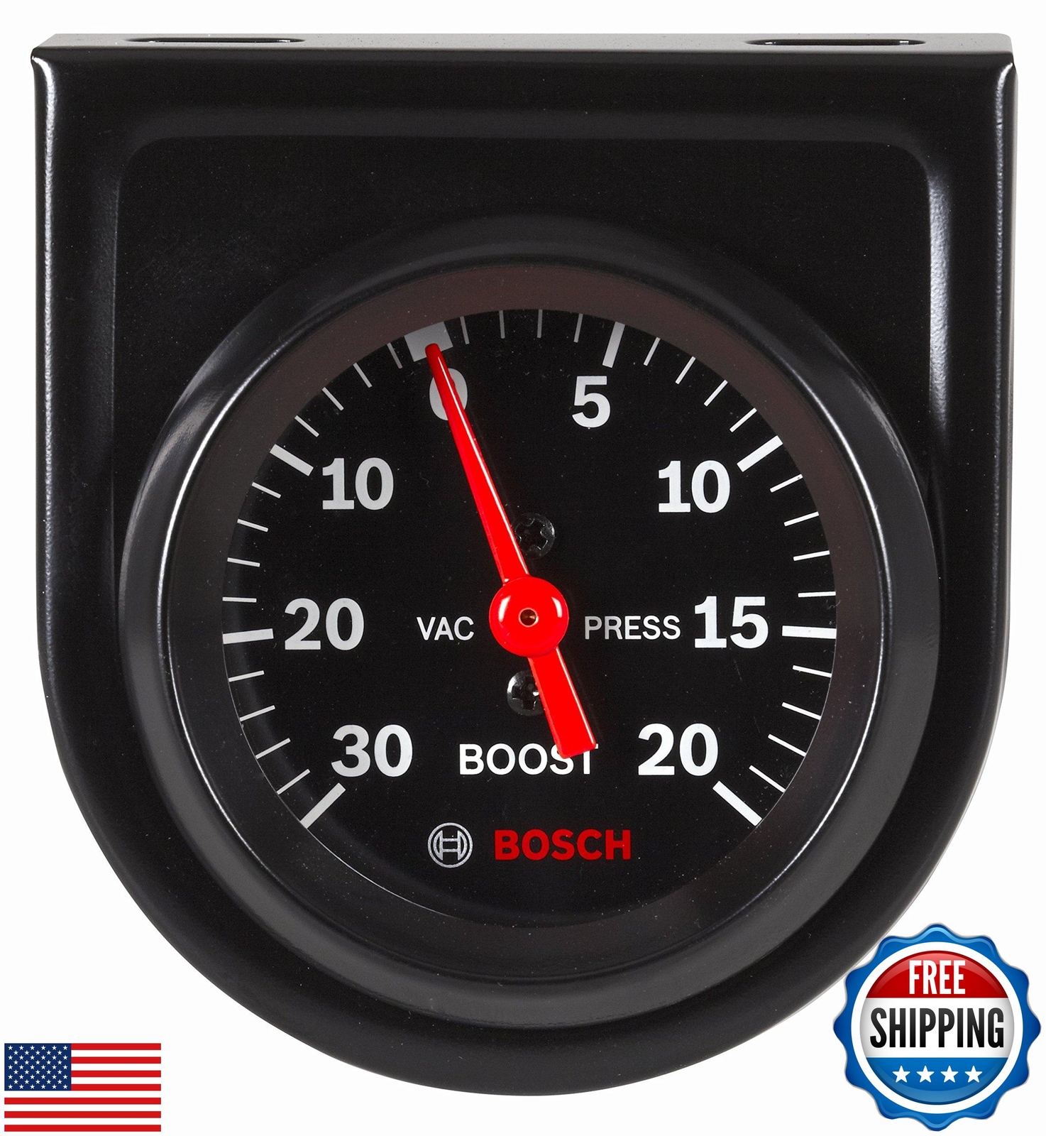 Bosch SP0F000050 Style Line 2″ Mechanical Vacuum/Boost Gauge (Black Dial Face