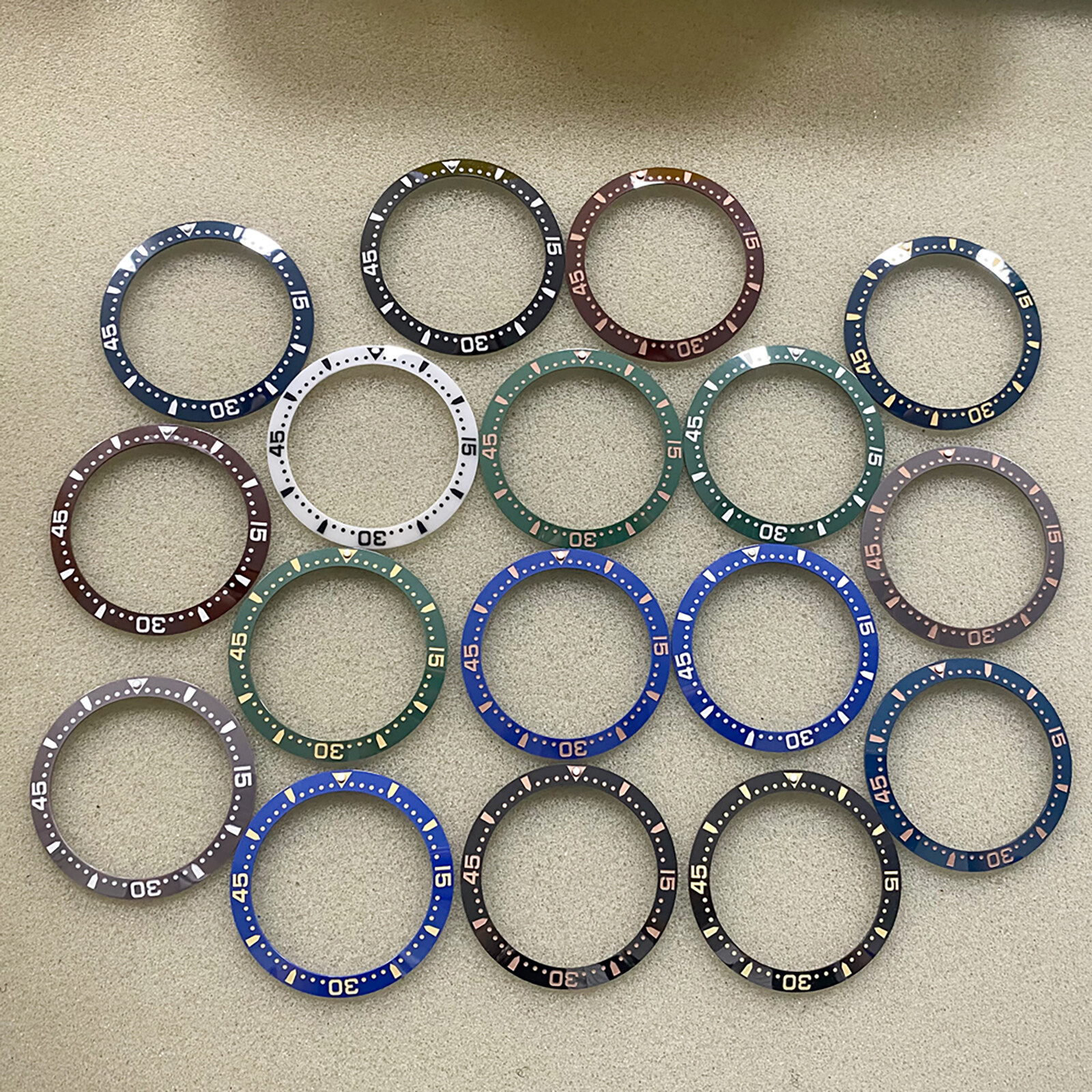 38MM Ceramic Sloped Watch Bezel Insert for 40MM SUB Watch Case Replacement Part
